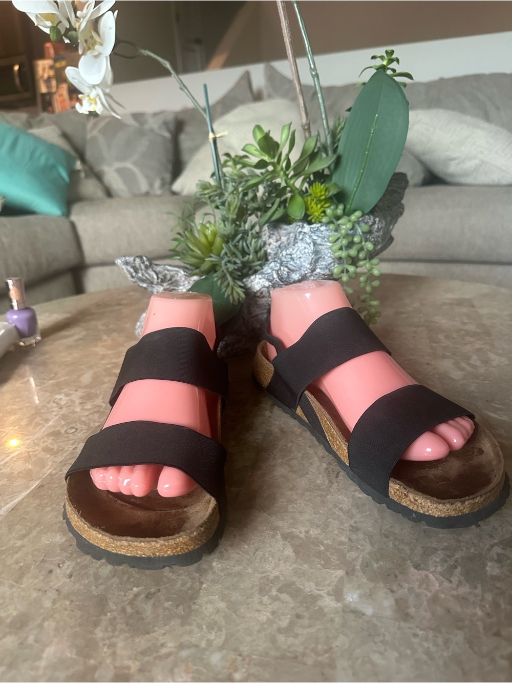 Birkenstock Papillio Caterina, Black Strappy Cork Footbed Sandals - Women